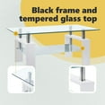 thumbnail image 5 of vidaXL Coffee Table White and Transparent Tempered Glass, Melamine, 5 of 7