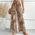 thumbnail image 2 of Lovskoo Wide Leg Pants Woman Printed Summer 2024 Trendy Elastic Waist Loose Pants Khaki S, 2 of 6