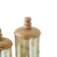 thumbnail image 5 of DecMode 8", 11"H Gold Glass Decorative Jars with Wood Lids, 2-Pieces, 5 of 8