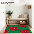 thumbnail image 3 of ODIKA 6'x9' Machine Washable Non-Slip Area Rug, Poinsettia Bloom Peel Staircase Tread Protectors High Traffic Rug with Pad, Red, 652115, 3 of 8