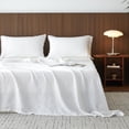 thumbnail image 6 of Simple&Opulence 100% Washed Linen Sheet Set-Natural French Flax Bed Sheet-4 Pcs Breathable,Ultra Soft,Farmhouse Bedding (1 Flat Sheet,1 Fitted Sheet,2 Pillowcases) with Lace Hemstitch-White, King, 6 of 6