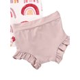 thumbnail image 4 of ITFABS Combinaison à Col Rond pour Bébés + Ensemble de Shorts à Nœud avec Bandeau Doux, 4 of 9