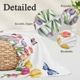 thumbnail image 2 of Tulips Spring Floral Pillow Covers, Linen Long Throw Pillow Case, Pastoral Flowers Butterfly Farmhouse Holiday Pillow Protector Decorative Cushion Cover for Living Room/Bedroom 24" x 36", 2 of 8
