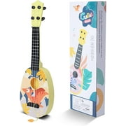 17in Kids Toy Guitar, Cute Dinosaur Pretend Play Musical Instrument Toy for Toddlers ,Birthday Gifts Toys for Girls 3 6 Years