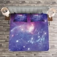 thumbnail image 3 of Ambesonne Nebula Quilted Bedspread Set 3 Pcs, Milky Way Galaxy Stars, Queen Size, Navy Purple, 3 of 3