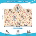 thumbnail image 2 of Yorkie with Pioneer Flower Hooded Bath Towel，60"x35" for Ages 3 To 12 Kids, Quick Dry Lightweight Soft Microfiber Hood Beach Towel Cover Up for Kids, 2 of 7