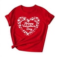 thumbnail image 2 of Jsaierl Women's Valentine's Day Shirts Plus Size Love Heart Print Tees Soft Short Sleeve Blouse Round Neck Dressy Casual T-shirt Tops Valentines Day Gifts, 2 of 5