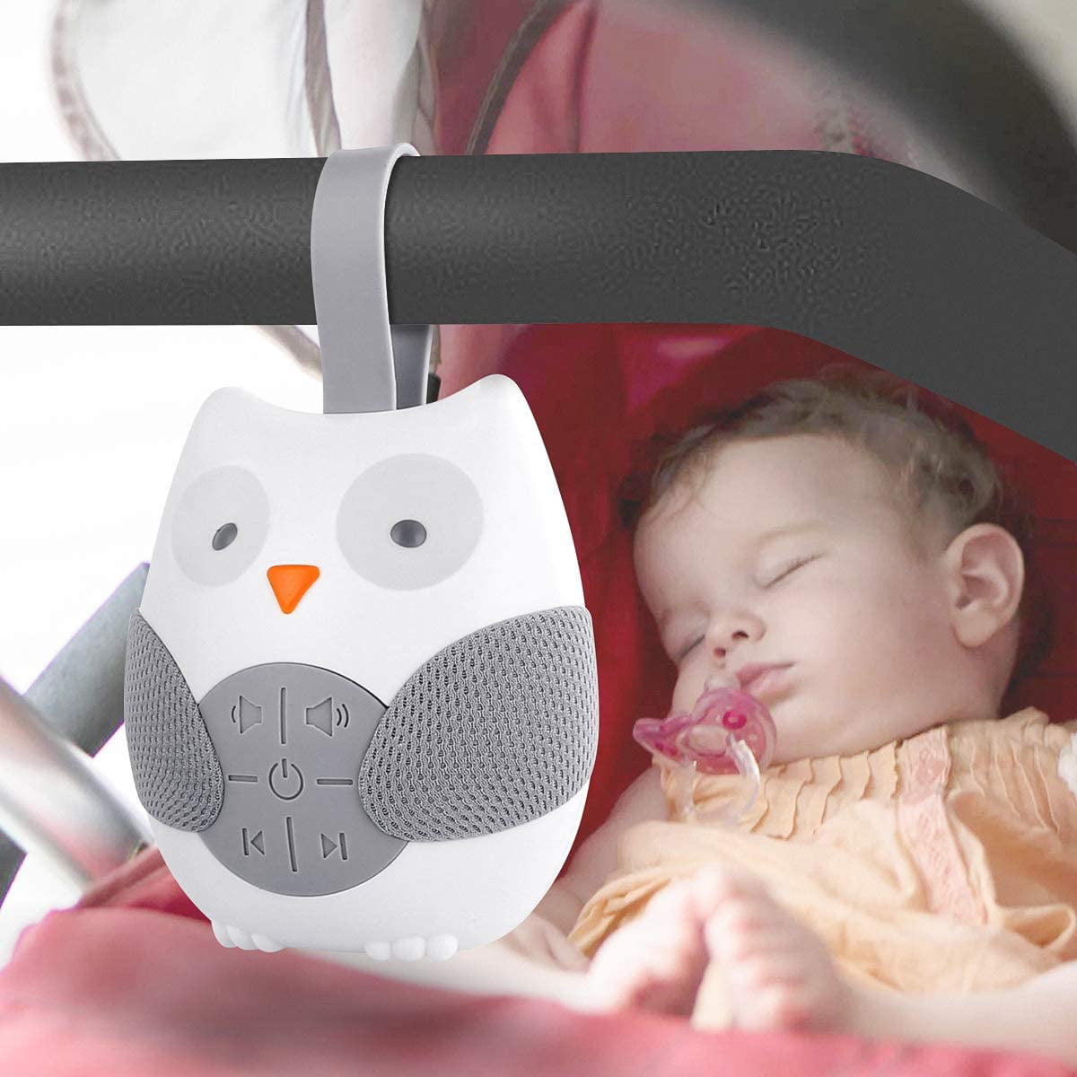Baby Sleep Pacifier Sound Machine Portable White Noise Noise Machine with 12 Soothing Sounds And 3 Shusher Timers for Traveling Sleeping Baby Carriage