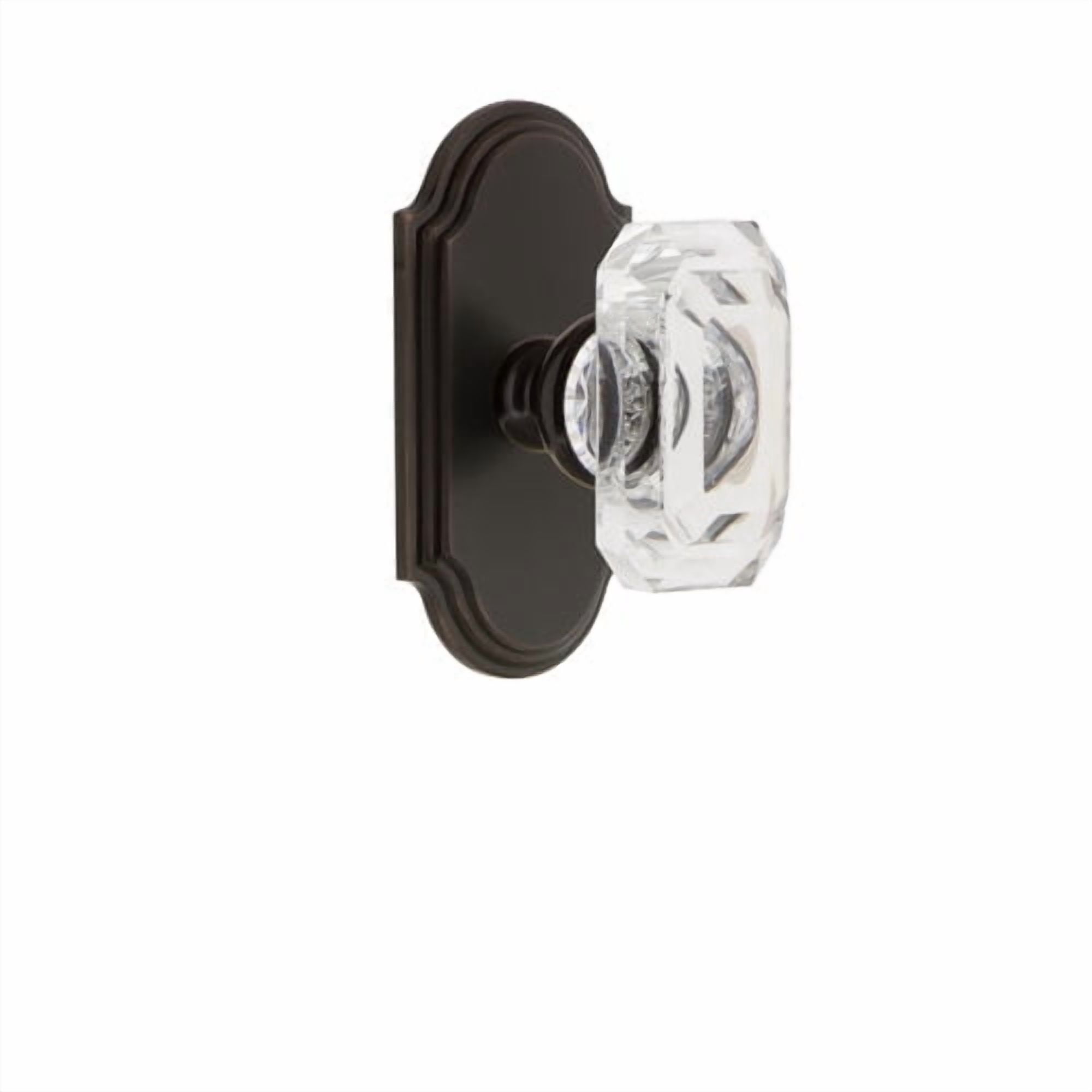 Grandeur Baguette Crystal Door Knob with Arc Plate