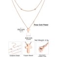 thumbnail image 6 of U7 Layered Cross Necklace for Women Rose Gold Bead Choker Dainty Small Cross Pendant Necklace Jewelry Gift for Daughter Wife Girlfriend, 6 of 6