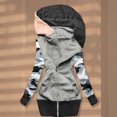 thumbnail image 4 of Lilgiuy Women Casual Printed Long Sleeve Hooded Outwear Patchwork Loose T-Shirt Autumn Blouse Tops Gray，8（L） Winter Fashion 2022, 4 of 5