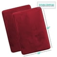thumbnail image 2 of Nestl Set of 2 Absorbent Memory Foam Bath Mat Set Bathroom Rugs, Red, Large 20"x32", 2 of 8