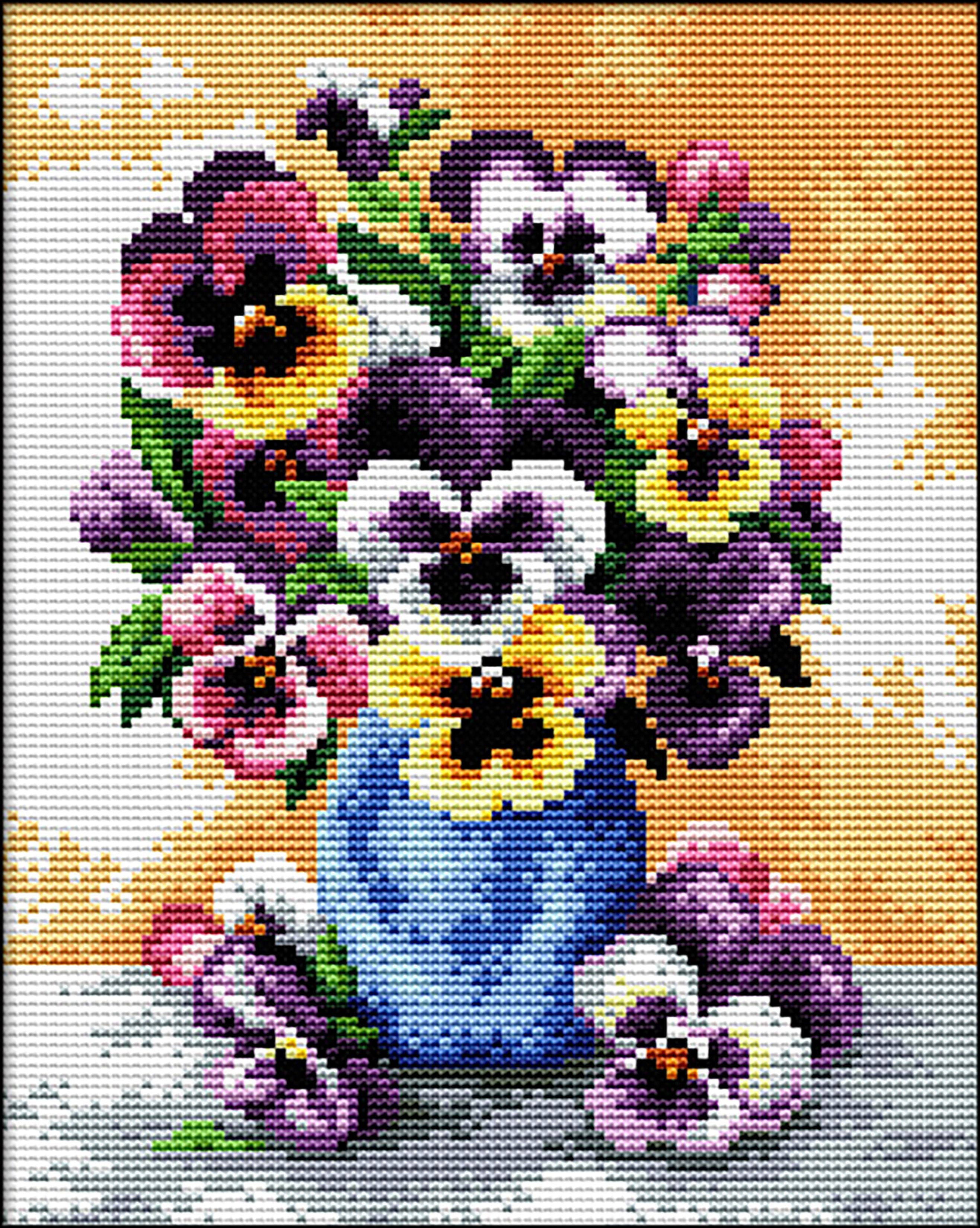 Needleart World No Count Printed Cross Stitch Kit 10"X12"Vase Of