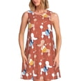 thumbnail image 1 of Xecao Mignon Chien Caniche pour Robes d'Été pour Femmes Robes Décontractées de Plage Robes Sans Manches T-Shirt Robe Évasée avec Poches, 1 of 7
