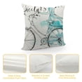 thumbnail image 4 of Qinduosi  Bicycle Throw Pillow Cushion Cover, Inspirational Cycling with World Map Reflection Motivational Sports Illustration, Decorative Square Accent Pillow Case, ", White Blue White, 4 of 5