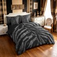 thumbnail image 2 of Manfei Vintage Tiger Print Queen Bedding, Tribal Abstract Bedding Comforter Set Queen, Black Gray, Black Reversible, 7 Pieces, 2 of 6