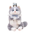 thumbnail image 2 of Mochila con forma de gato, ligera, con bonitos dibujos de animales de peluche para viajar. Gris, 2 of 9