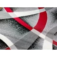 (034) 5x7 Abstract Gray, Red, White Area Rug; Summit Collection Rug
