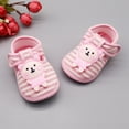 thumbnail image 5 of Baby Girls Cartoon Bear Pattern Casual Cotton Shoe Striped Soft Sole Shoes, 5 of 8