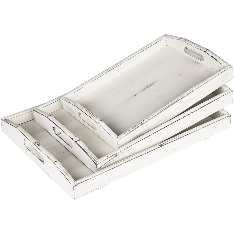 White rustic serving on sale tray