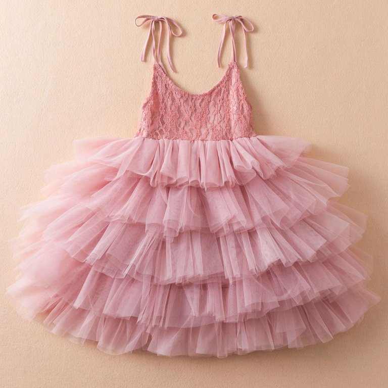 Gunia Flower Girl Dresses For Wedding Sleeveless Prints Dance Party Holiday  Beach Clothes Pink Cotton 3-4 Years Sundress - Walmart.com