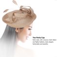 thumbnail image 4 of Elegante sombrero de boda nupcial, gorro de iglesia, accesorios para fiesta de té para mujer, decoración (caqui), 4 of 5