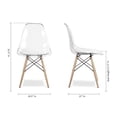 thumbnail image 3 of Aron Living Pyramid 17.5" Plastic and Beech Wood Dining Chair in Clear, 3 of 5