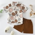 thumbnail image 2 of Kaprioy My First Easter Baby Boy Outfit Boys Eeaster Outfit Summer Short Sleeve Gentleman's Suit Easter Egg Cartoon Rabbit Print Lapel Shirt Top Shorts Child Kids Gentleman Outfits, 2 of 6