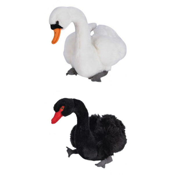 2PCS White Black Swan Soft Toy - Super Soft Plush Baby Toy Stuffed Animal -