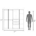 thumbnail image 4 of JERFIT Modern White Armoire with Double Doors, Freestanding Wardrobe Closet with Hanging Rod and Shelves for Bedroom Storage, 4 of 8