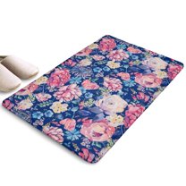 Pioneer Flower Floral Print Flannel Non Slip Door Rugs,Washable Door Mats Indoor,Decorative Door Mats,Dirt-Resistant and Absorbent Doormat for Entrance,Bedroom,Kitchen,Bathroom,23.5"x16"
