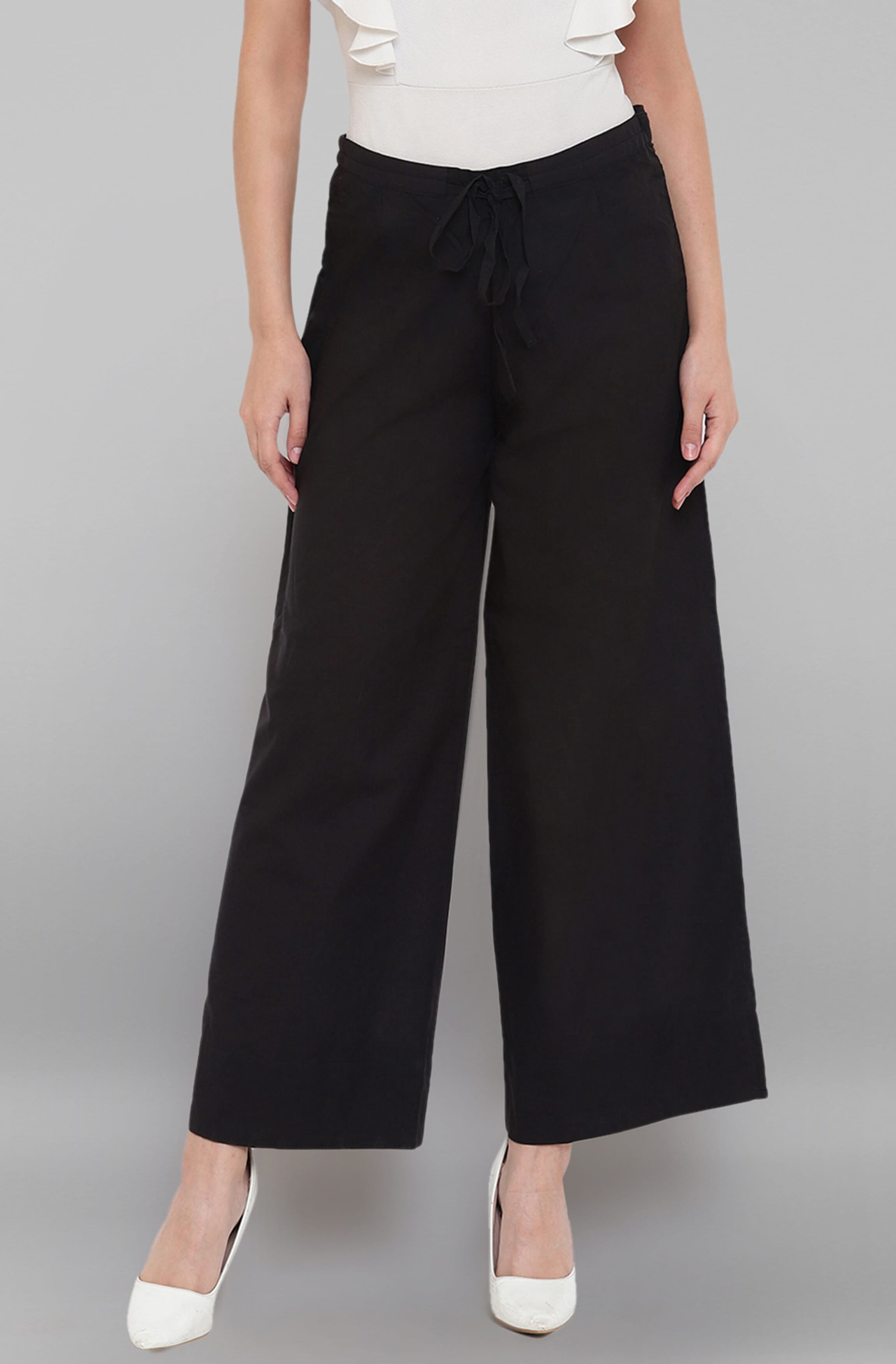 Black Pure Cotton Palazzo Pant 