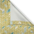 thumbnail image 4 of Ambesonne Yellow Chevron Valance Pack of 2, Herringbone Art, 42"X12", Pale Blue Mustard, 4 of 5