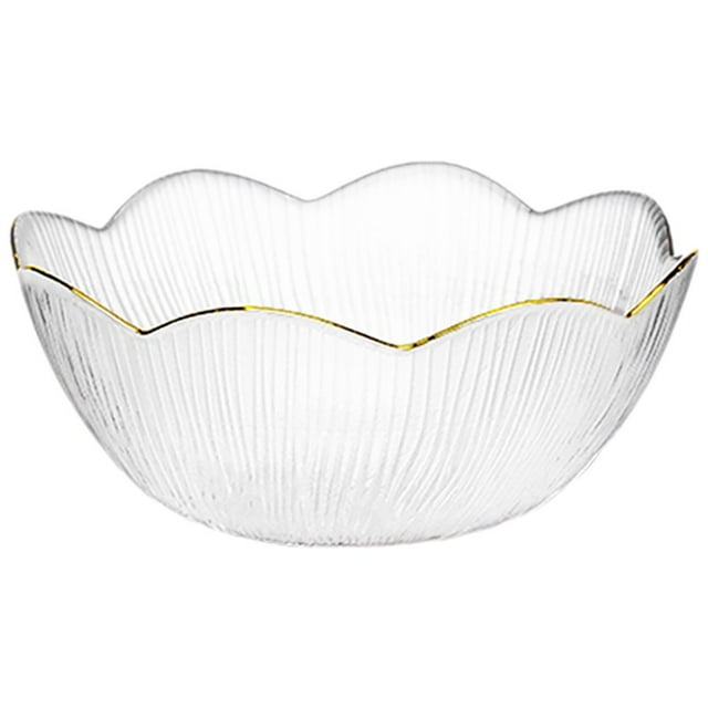 POINTERTECK Glass Salad Bowl Glass Mixing Bowl Serving Bowl for Kitchen Prep Fruit Pasta Snack