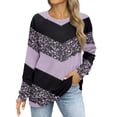 thumbnail image 6 of kytmyeq Women's Sweatshirts Prints Trendy Crewneck Long Sleeve Shirts Color Block Pullover Tops Comfy, 6 of 6