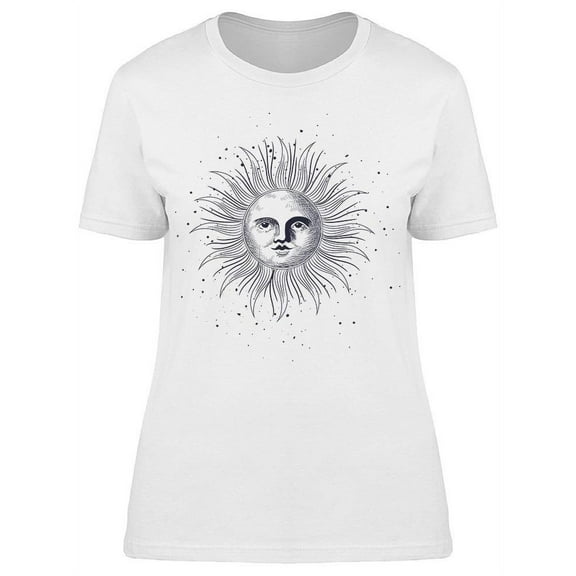 Sun Face Art T-Shirt Women -Image by Shutterstock, Female Medium