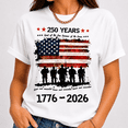 thumbnail image 3 of 250 Years Patriotic Veteran T-Shirt, 1776-2026 America Anniversary Shirt, Land Of The Free Because Of The Brave Tee, USA Flag Military Graphic Shirt, 3 of 6