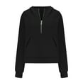 thumbnail image 5 of clear 50% off Usmixi Sweatshirt for Women Half Zip Sweatshirt for Women Cozy Fleece Long Sleeve Stand Neck Pullover Tops Loose Pocket Casual Solid Ladies Fall Sweater Winter Sweatshirt, 5 of 5