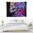 thumbnail image 3 of GOSMITH  Mysterious Skeleton Mermaid Tapestry UV Reactive Big Moon Tapestry Colorful Glow in The Dark Star Tapestry Aesthetic Posters for Bedroom Decoration-S, 3 of 7