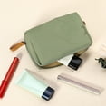 thumbnail image 6 of Small Makeup Bag for Purse Travel Handy Mini Portable Cosmetic Bag for Women Dark Green Beige, 6 of 8