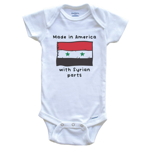 Made In America With Syrian Parts Syria Flag Baby Bodysuit