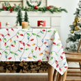 thumbnail image 3 of Christmas Tablecloth 60×84 Inch Rectangular, Red Green Yellow Lights Washable Table Cover for Party Picnic Dinner Decor, 3 of 6