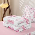 thumbnail image 5 of Homewish Pink Bowtie Zipper Twin Comforter Sets with Fitted Sheet and 2 Pillowcases For Girls,Cartoon Letter Alphabet C Kids Zipper Bedding Set,Pink Reversible,4 Pieces, 5 of 7
