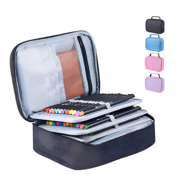 Estuche Para Lapices 72 Ranuras Lapiceras Organizadoras Modelo Negro