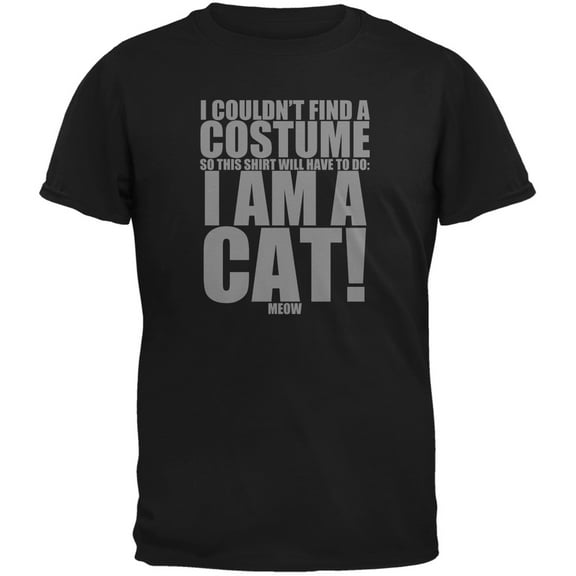 Halloween Cheap Cat Costume Black Adult T-Shirt - X-Large