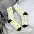 thumbnail image 5 of Logiee Yellow Lemon Leaves Print Adult Socks for Men & Women,Calf Socks, Ankle Socks,Boots Socks,Breathable Casual Sock,Unisex Crew Socks, 5 of 6