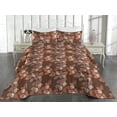 thumbnail image 2 of Ambesonne Autumn Quilted Bedspread Set 3 Pcs, Fall Inspirations Flowers, Twin, Redwood and Pale Maroon, 2 of 4