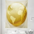 thumbnail image 1 of Earth Tapestry, Vivid Style Earth in Yellow Color World Sphere Global International Theme, Fabric Wall Hanging Decor for Bedroom Living Room Dorm, 5 Sizes, Yellow Beige, by Ambesonne, 1 of 1