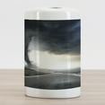 thumbnail image 2 of Nature Ceramic Toothbrush Holder, Black Tornado Funnel Gas and Thunder Rolling on the Road Fume Disaster Monochrome Print, Decorative Versatile Countertop for Bathroom, 4.5" X 2.7", Grey, by Ambesonne, 2 of 4
