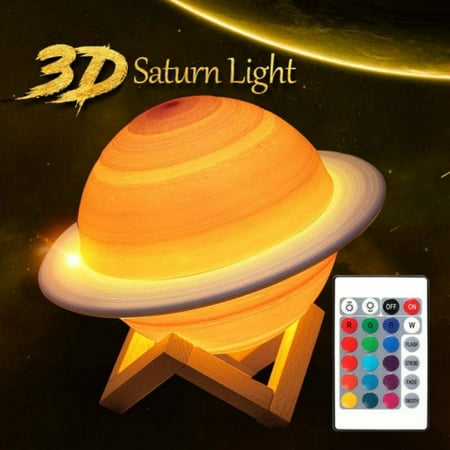 

Saturn Lamp Smart Home Night Light Led Light Creative Table Lamp 3D Bedside Lamp Birthday Gift Remote Control 16 Colors SLPUSH